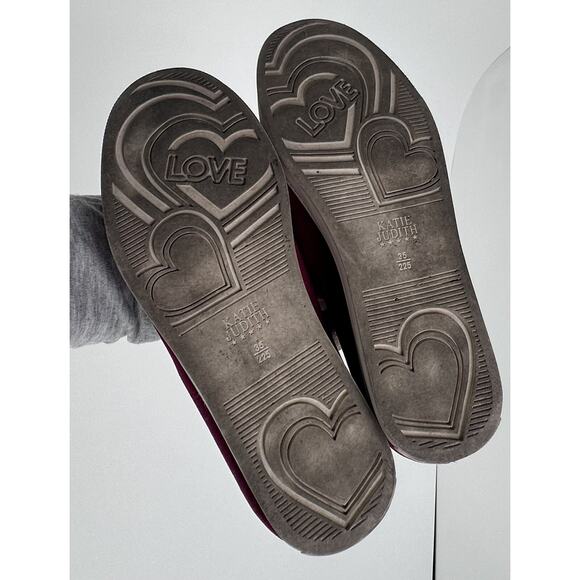 ⭐️ Katie Judith Shoe Flats Burgundy Velvet Mouse Sz 35 - Picture 9 of 10